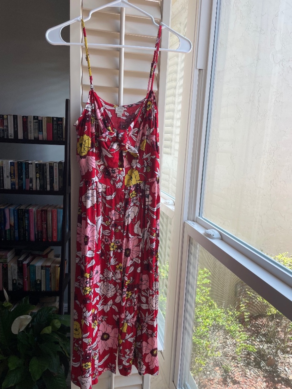 Loft Red flowered maxi Size small